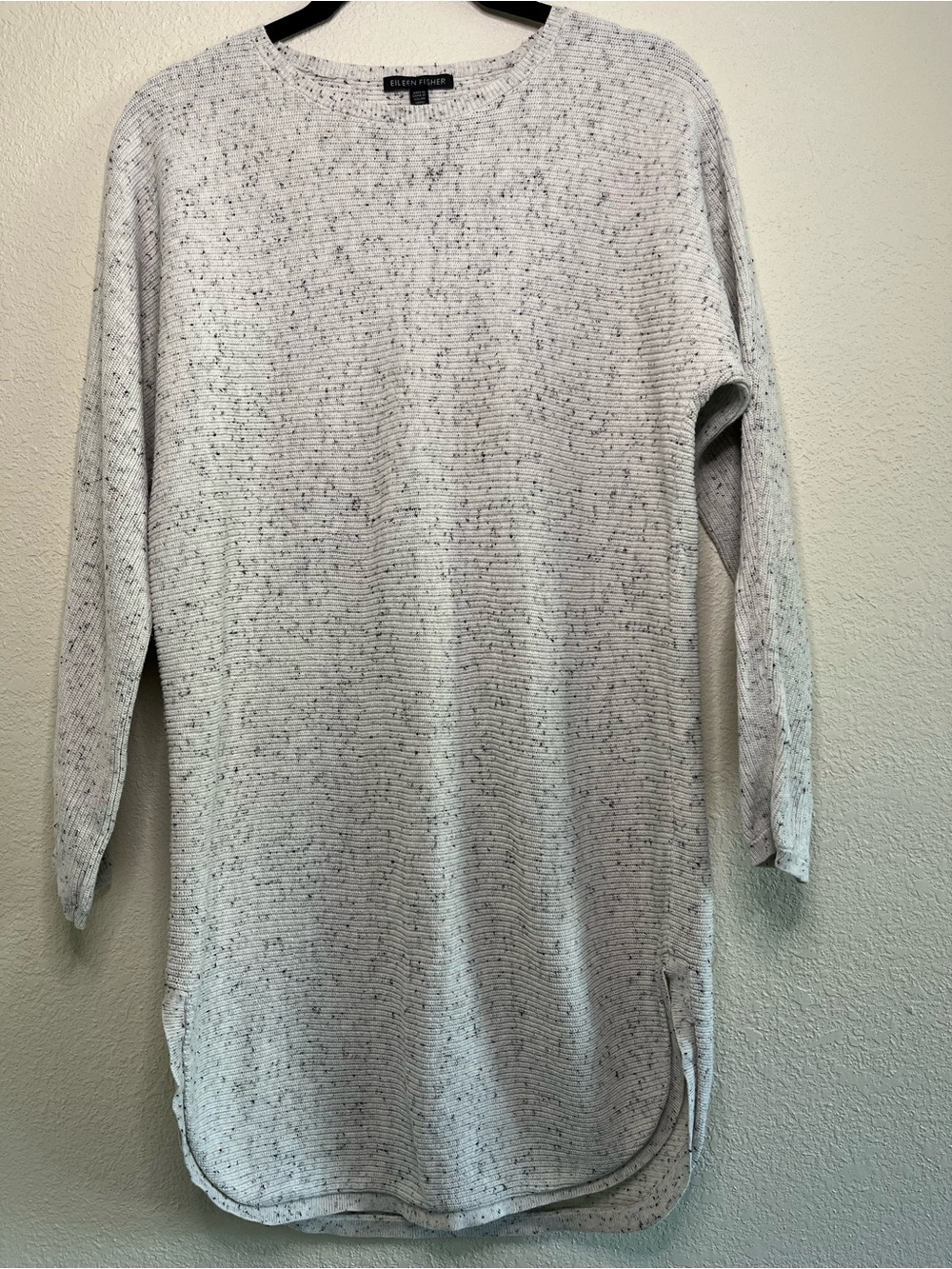Eileen Fisher Minimalist Modest Speckled Crewneck Tunic XS 18”x 32”